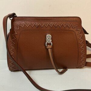 BRIGHTON Georgina Organizer Crossbody Bag Leather Bourbon Tan